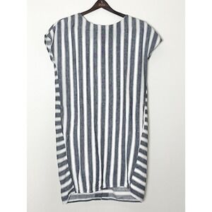Madewell Linen Blend Shift Dress Size Small‎ Striped Nautical Coastal Pockets